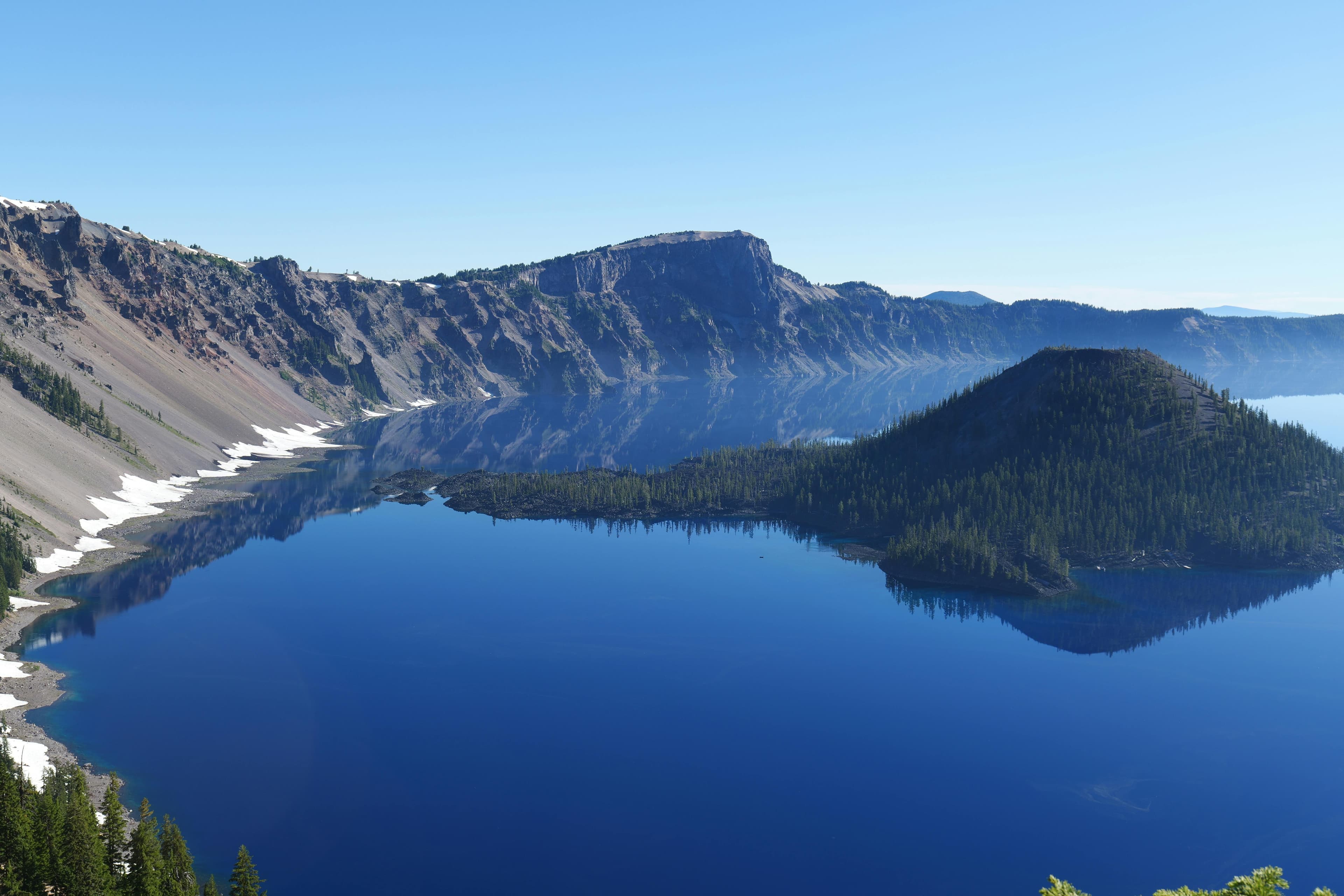 Crater Lake and the caldera rim at dawn